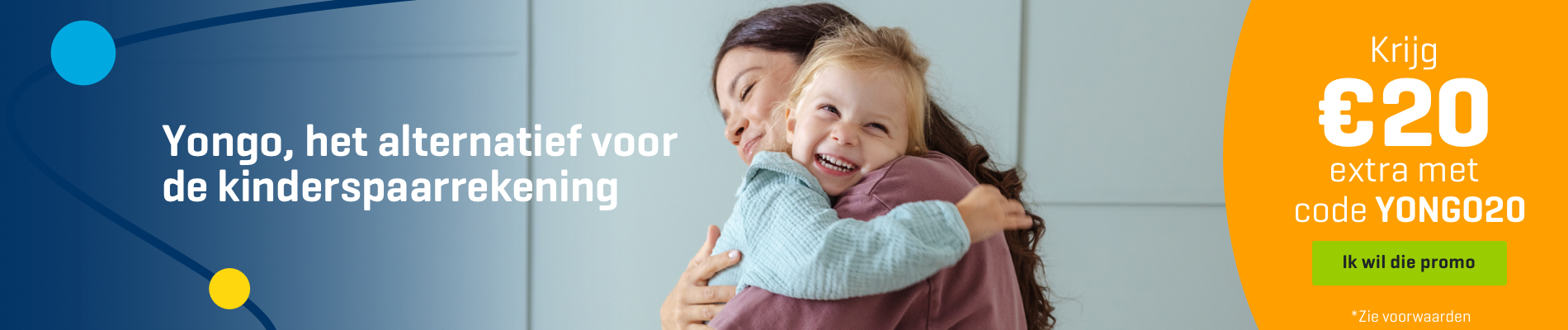 Krijg €20 extra met code YONGO20